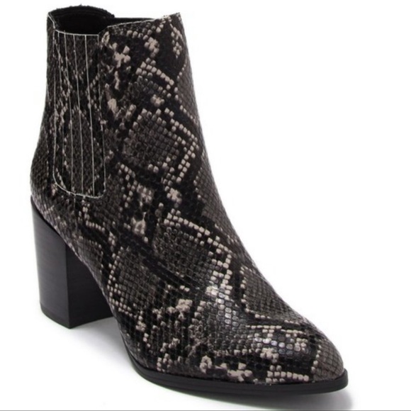 Steve Madden Grey Snake Jet Ankle Boots - Picture 1 of 8